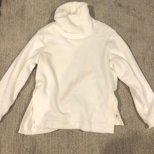 Athleta white fuzzy pullover